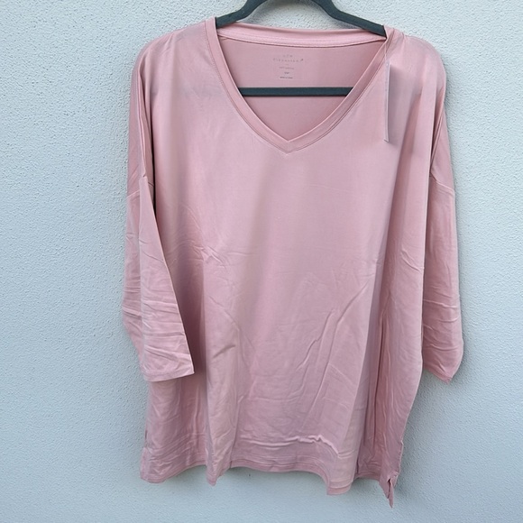 New Directions Intimates Pink Short Sleeve Super Soft PJ Shirt Plus Size 3X - Picture 3 of 6